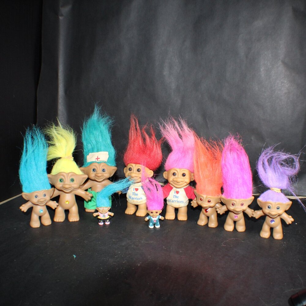 Vintage 1990s Russ Troll Dolls Lot Jewel Belly‎ Hair Trolls 4–5” Retro Toys